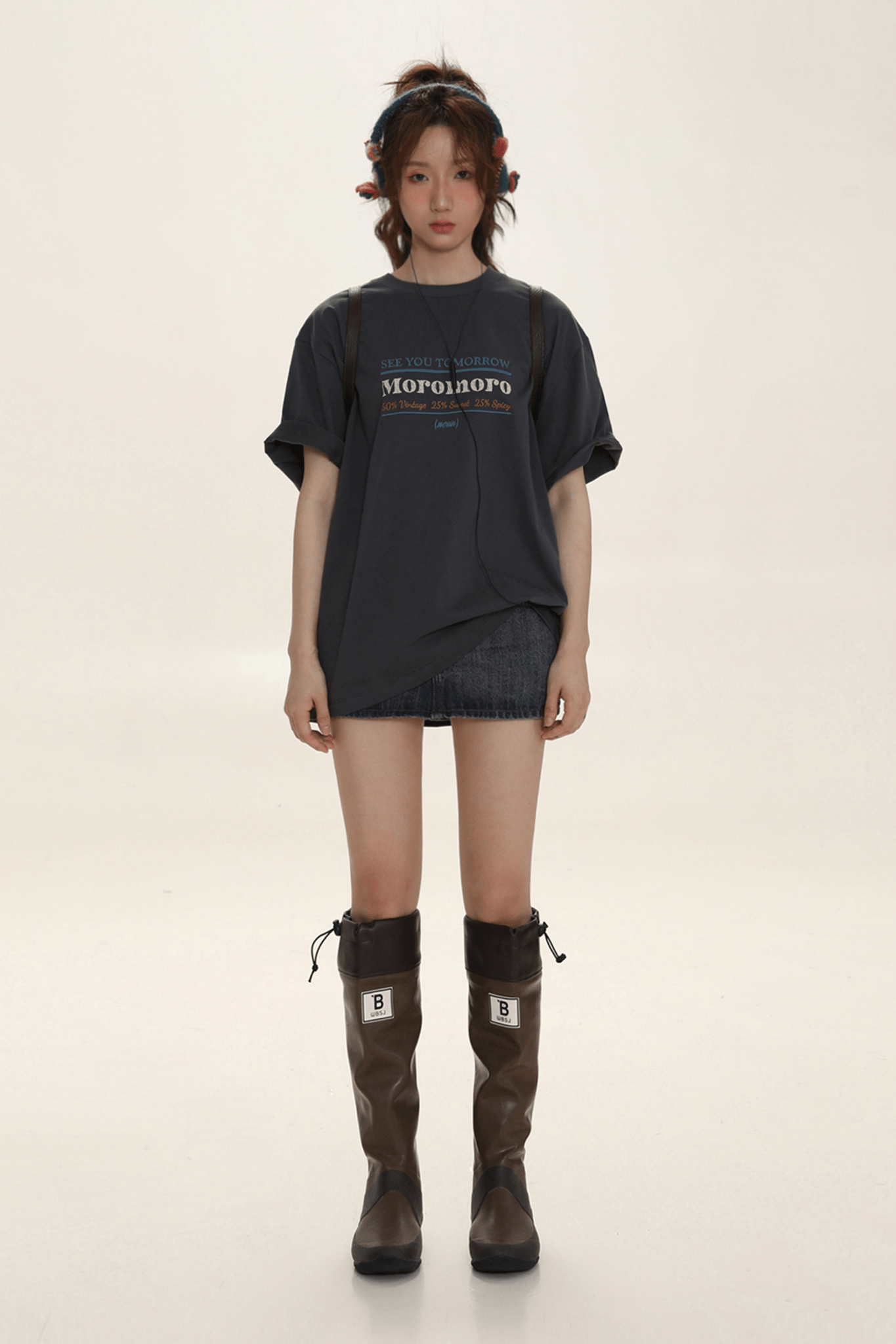 Vintage - Inspired Embroidered Lettering Tee - COPPING THREADS - MOROMORO