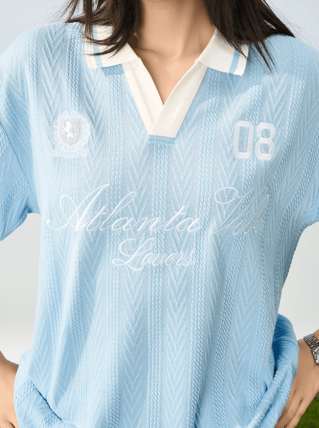 Vintage Knit-Texture Polo Shirt Main Image