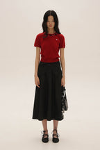 Vintage Knit Top with Pearl & Bow Embellishments - COPPING THREADS - MOROMORO