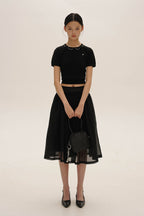 Vintage Knit Top with Pearl & Bow Embellishments - COPPING THREADS - MOROMORO