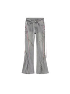 Vintage Lace - Up Slit Flared Denim - COPPING THREADS - RAYOHOPP