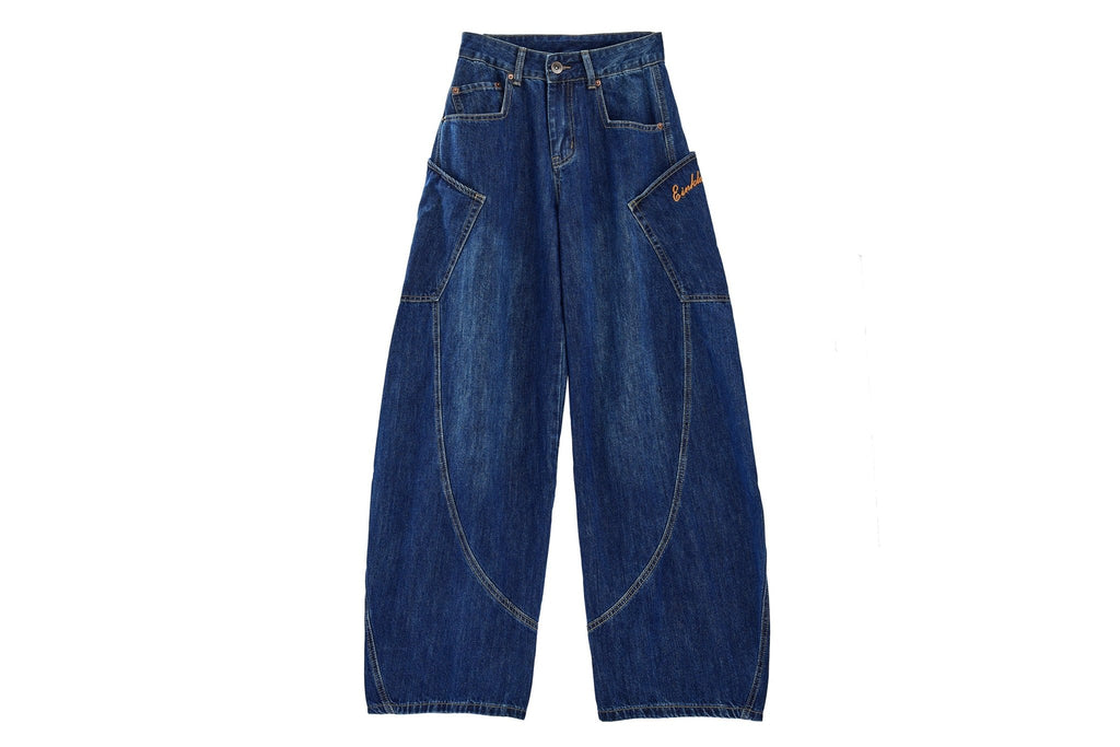Vintage Large Pockets Denim Cargo Pants - COPPING THREADS - CHICISLAND