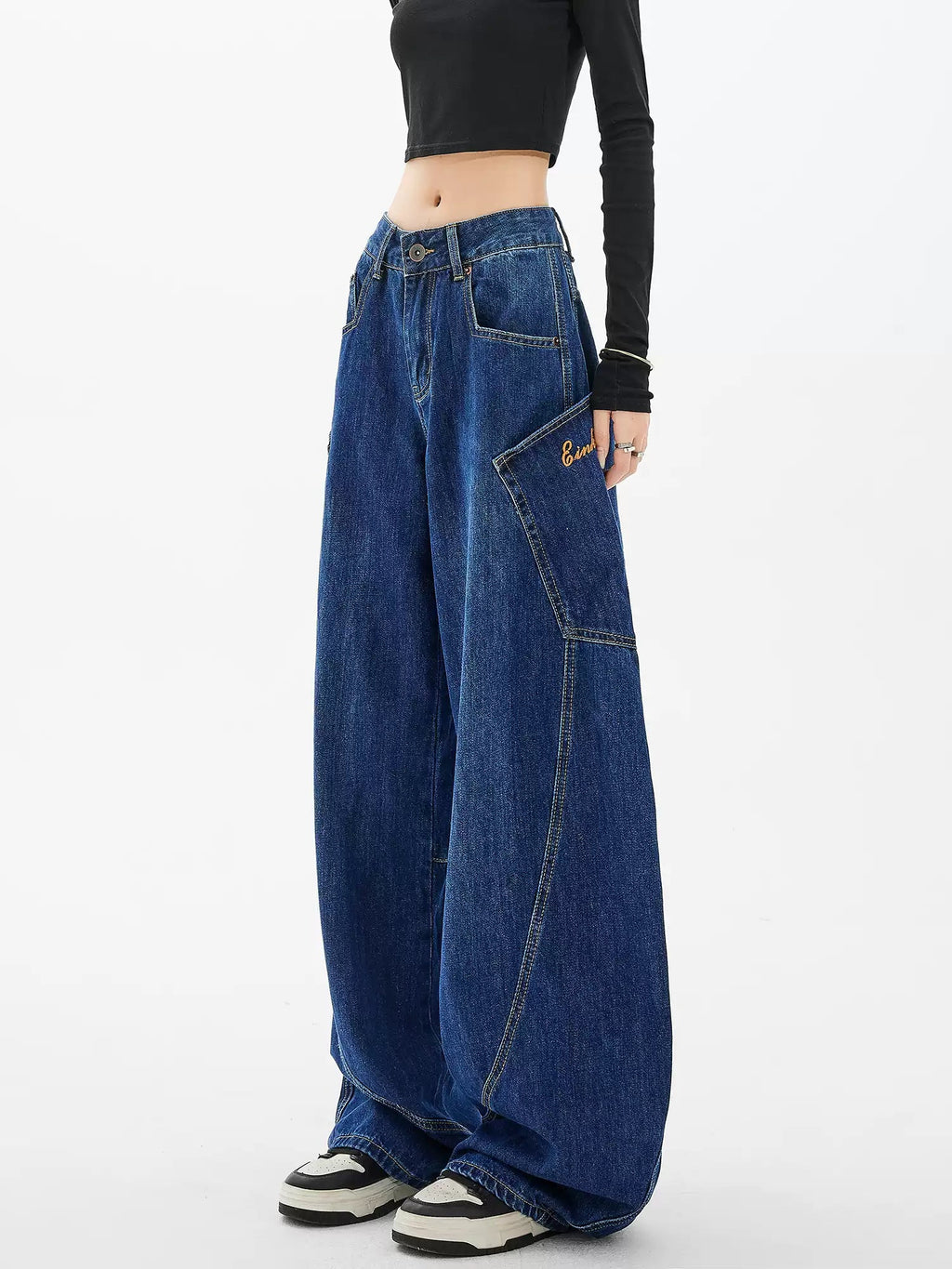 Vintage Large Pockets Denim Cargo Pants - COPPING THREADS - CHICISLAND