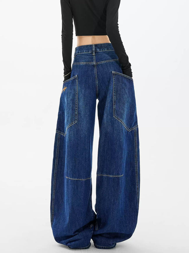 Vintage Denim Cargohose mit großen Taschen Main Image