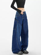 Vintage Large Pockets Denim Cargo Pants - COPPING THREADS - CHICISLAND