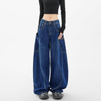 Vintage Large Pockets Denim Cargo Pants - COPPING THREADS - CHICISLAND
