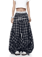 Vintage Layered Draping Plaid Panel Pants - COPPING THREADS - CT Select