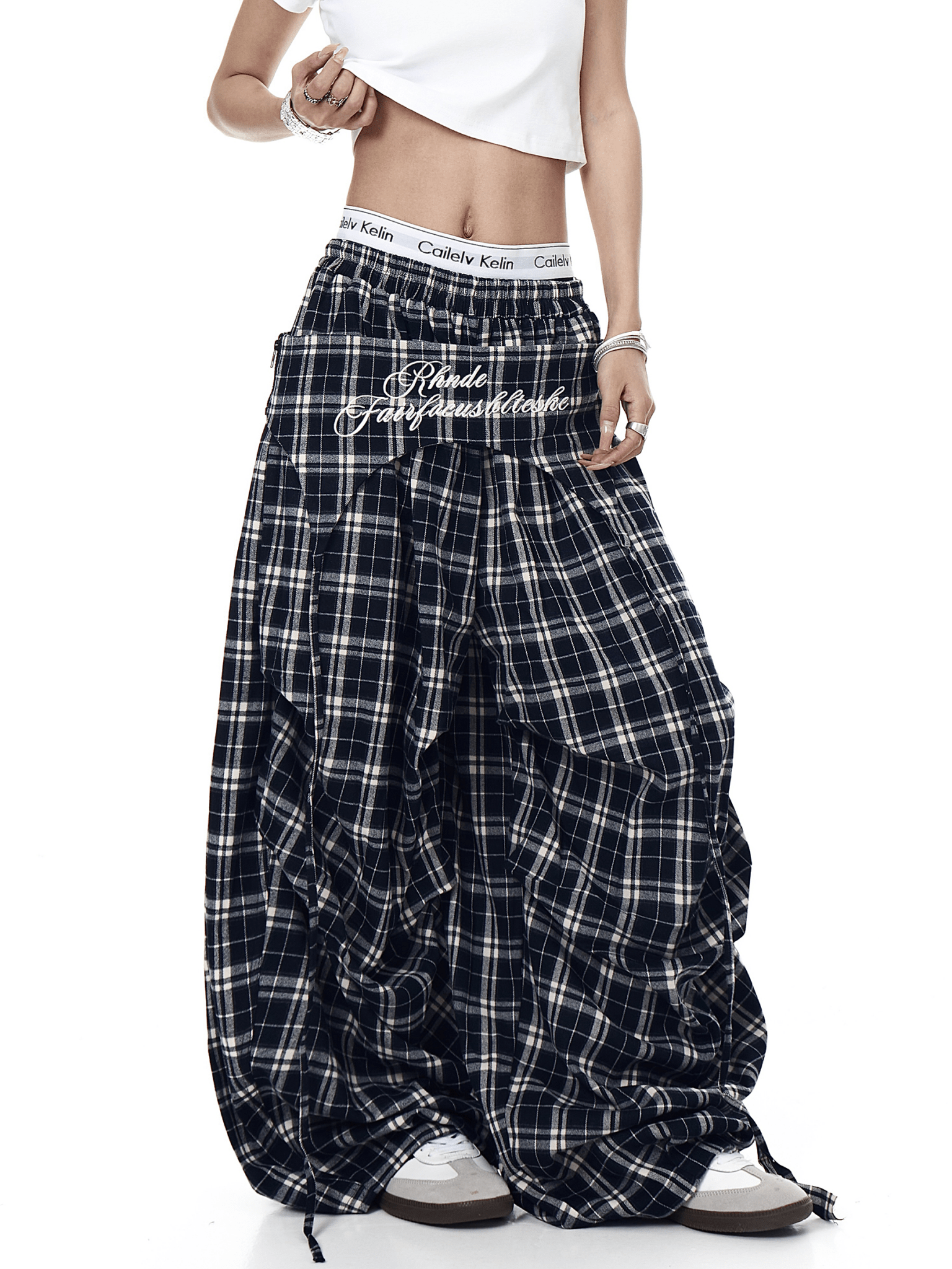 Vintage Layered Draping Plaid Panel Pants - COPPING THREADS - CT Select
