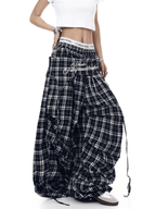 Vintage Layered Draping Plaid Panel Pants - COPPING THREADS - CT Select