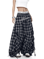 Vintage Layered Draping Plaid Panel Pants - COPPING THREADS - CT Select