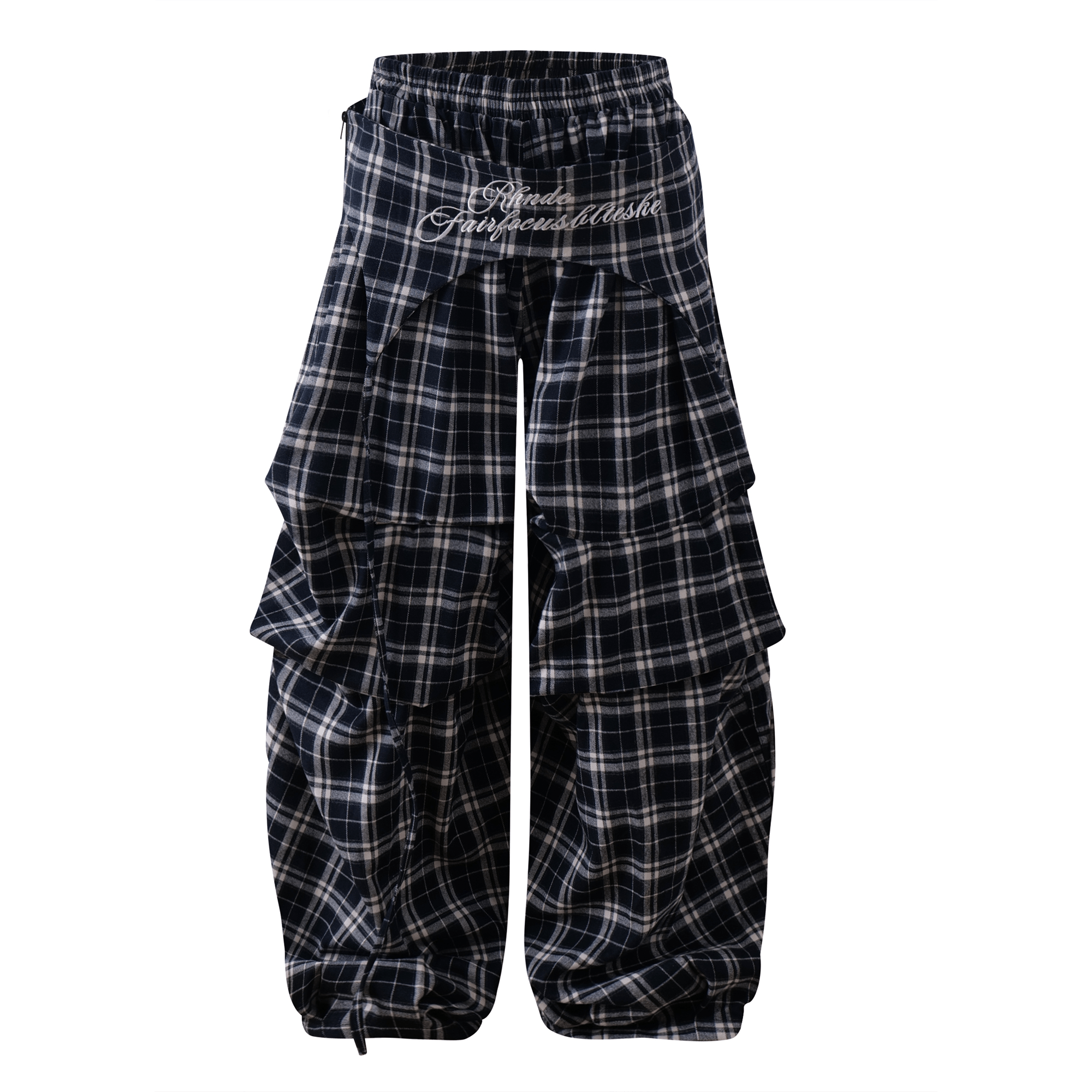 Vintage Layered Draping Plaid Panel Pants - COPPING THREADS - CT Select