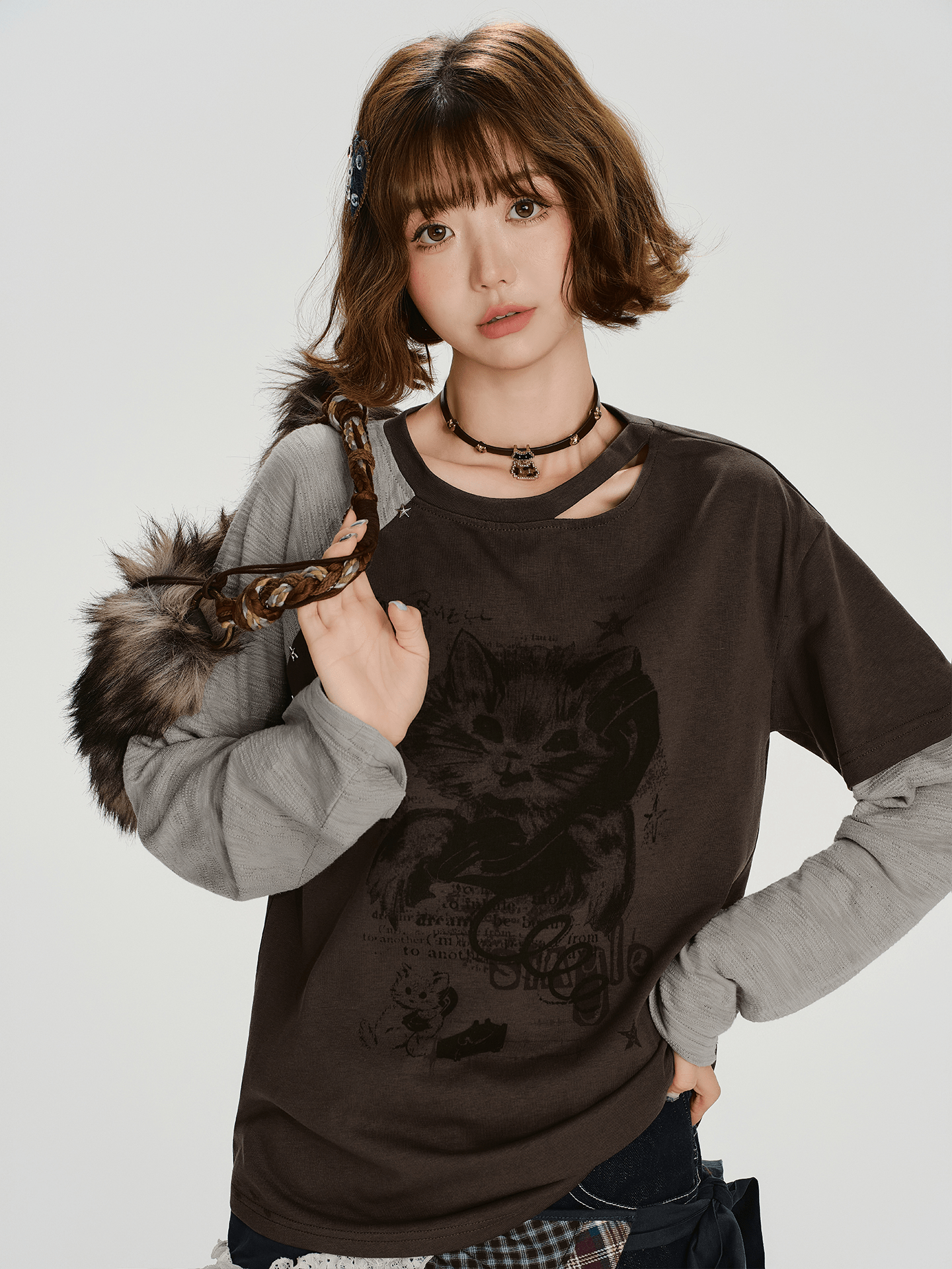 Vintage Layered - Look Graphic Long Sleeve Tee - COPPING THREADS - CHICISLAND