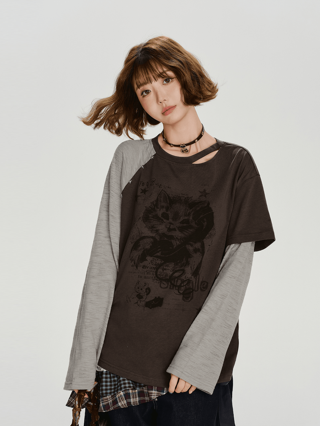 Vintage Layered - Look Graphic Long Sleeve Tee - COPPING THREADS - CHICISLAND