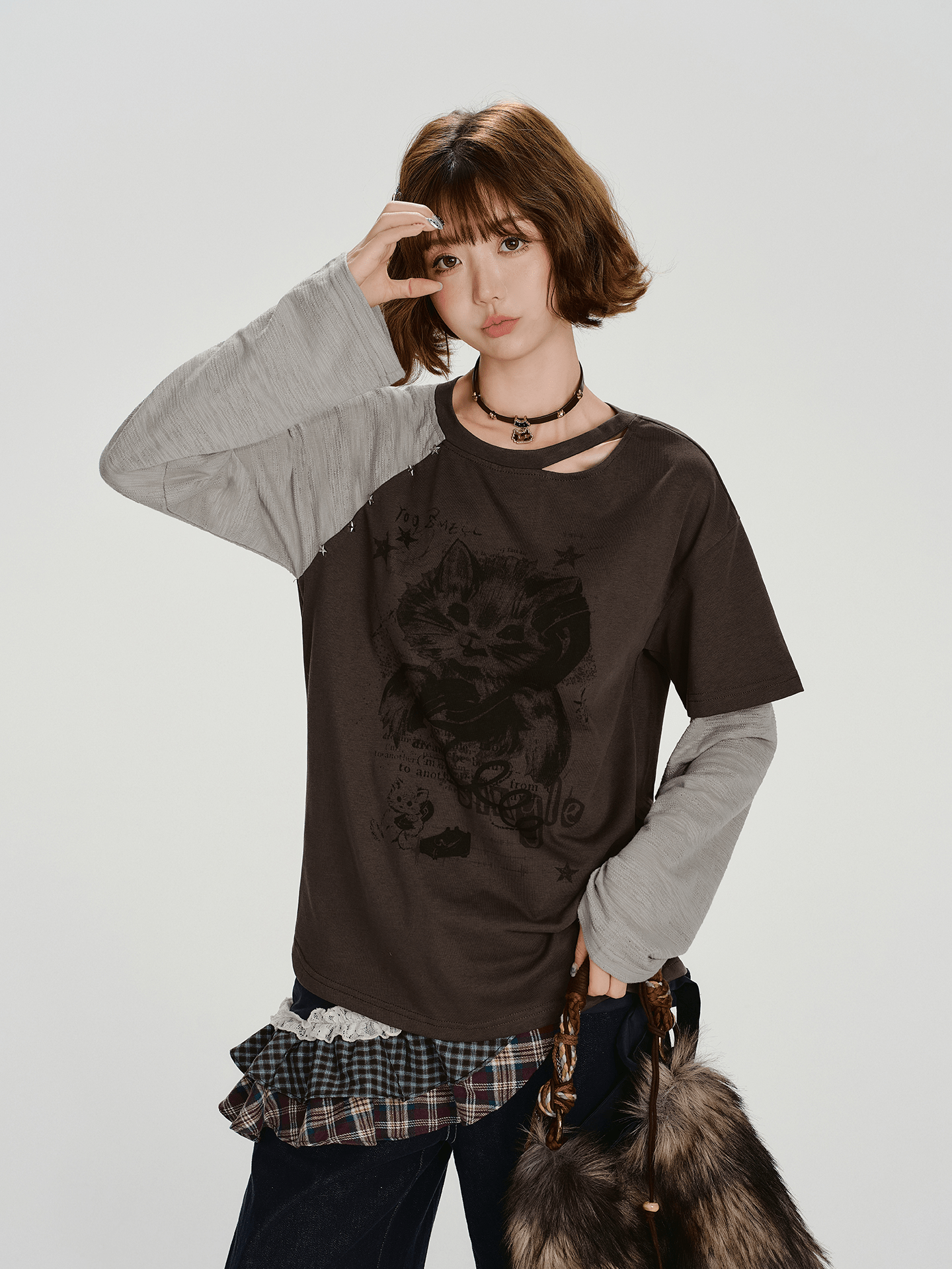 Vintage Layered - Look Graphic Long Sleeve Tee - COPPING THREADS - CHICISLAND