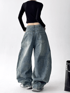 Vintage Leopard Patchwork Wide - Leg Jeans - COPPING THREADS - CT Select