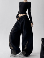 Vintage Leopard Patchwork Wide - Leg Jeans - COPPING THREADS - CT Select