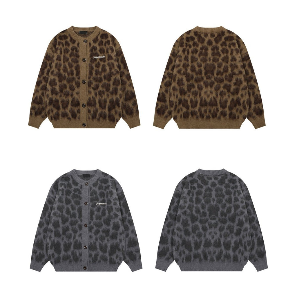Vintage Leopard Print Knit Cardigan - COPPING THREADS - CHICISLAND