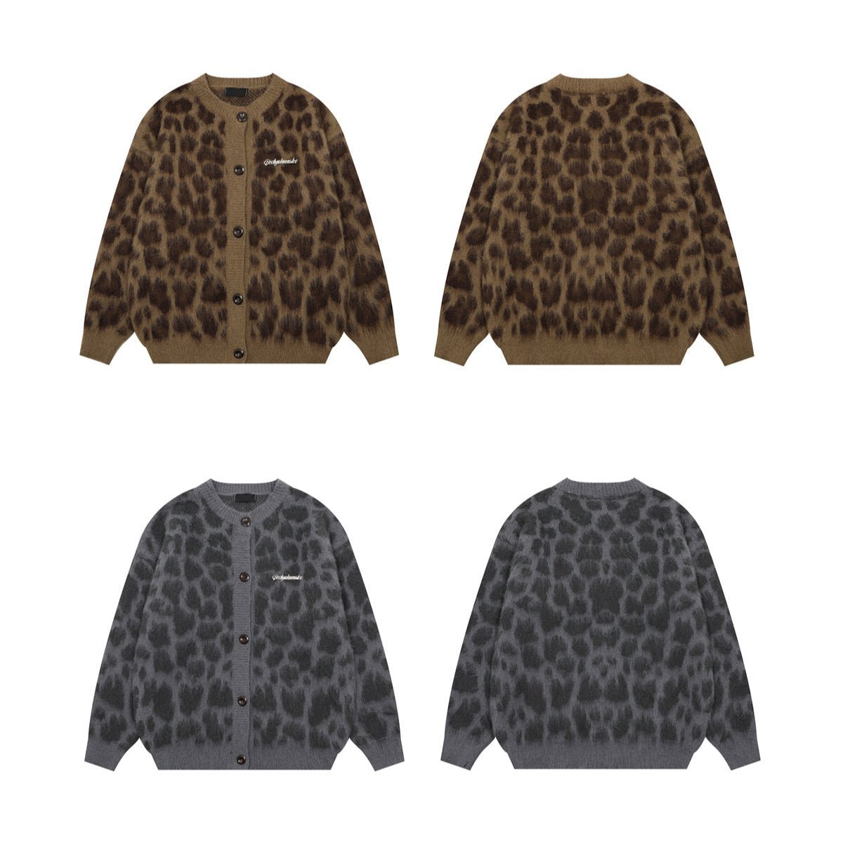 Vintage Leopard Print Knit Cardigan - COPPING THREADS - CHICISLAND
