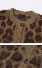 Vintage Leopard Print Knit Cardigan - COPPING THREADS - CHICISLAND