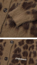 Vintage Leopard Print Knit Cardigan - COPPING THREADS - CHICISLAND