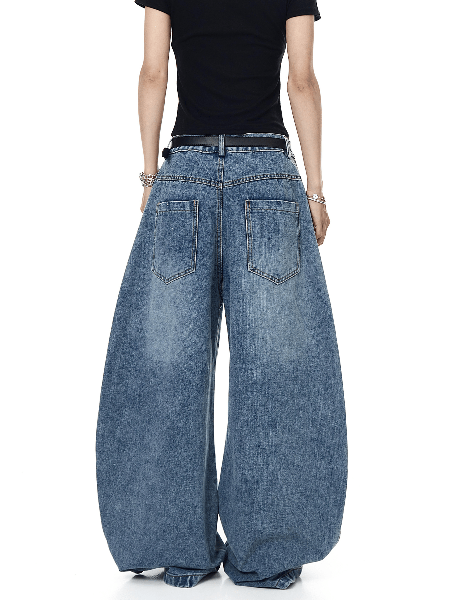 Vintage Letter Patchwork Wide - Leg Denim - COPPING THREADS - CT Select