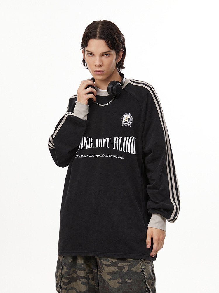 Vintage Letter Print Long Sleeve Tee - COPPING THREADS - CHICISLAND