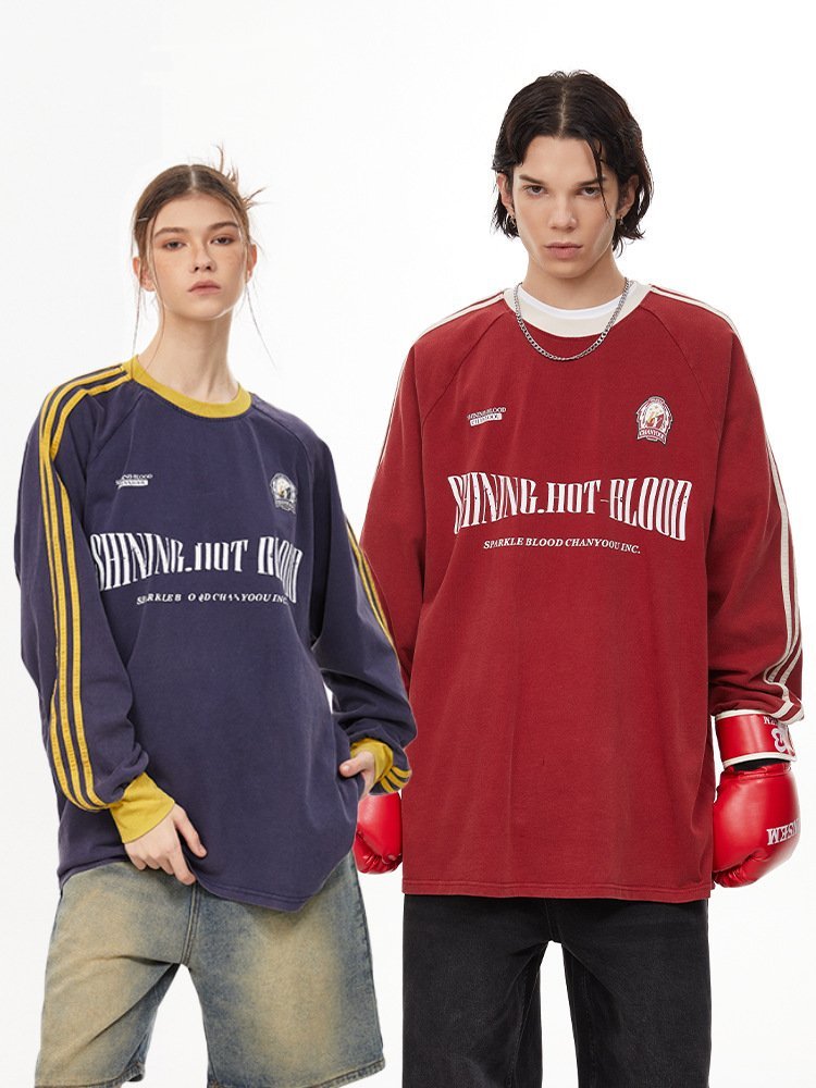 Vintage Letter Print Long Sleeve Tee - COPPING THREADS - CHICISLAND