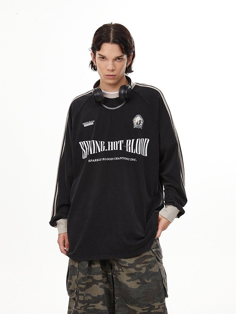 Vintage Letter Print Long Sleeve Tee - COPPING THREADS - CHICISLAND