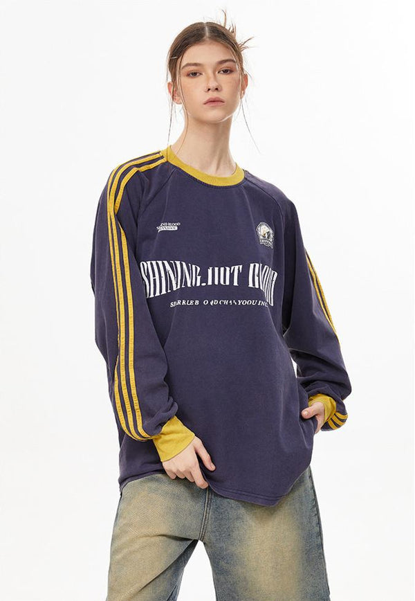 Vintage Letter Print Long Sleeve Tee - COPPING THREADS - CHICISLAND