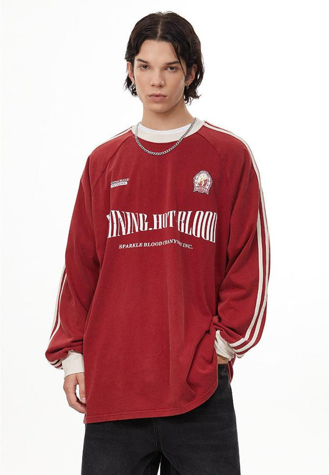 Vintage Letter Print Long Sleeve Tee Main Image