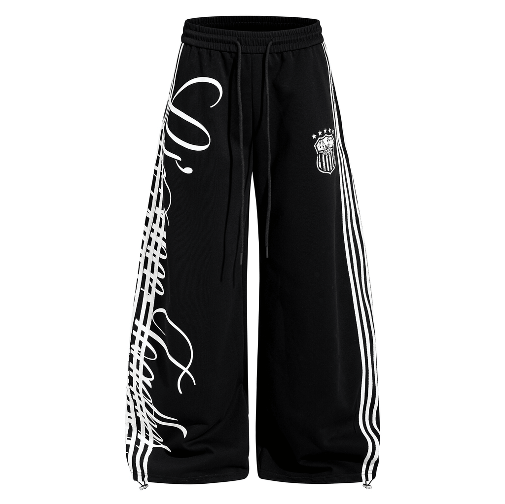 Vintage Letter Print Wide - Leg Sweatpants - COPPING THREADS - CT Select