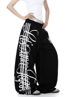 Vintage Letter Print Wide - Leg Sweatpants - COPPING THREADS - CT Select