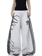 Vintage Letter Print Wide - Leg Sweatpants - COPPING THREADS - CT Select