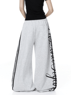Vintage Letter Print Wide - Leg Sweatpants - COPPING THREADS - CT Select