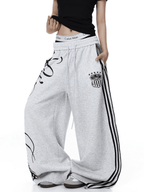Vintage Letter Print Wide - Leg Sweatpants - COPPING THREADS - CT Select