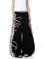 Vintage Letter Print Wide - Leg Sweatpants - COPPING THREADS - CT Select