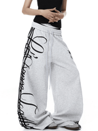 Vintage Letter Print Wide - Leg Sweatpants - COPPING THREADS - CT Select