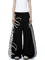 Vintage Letter Print Wide - Leg Sweatpants - COPPING THREADS - CT Select