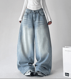 Vintage Light Wash Fleece - Lined Wide - Leg Jeans - COPPING THREADS - CT Select