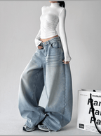 Vintage Light Wash Fleece - Lined Wide - Leg Jeans - COPPING THREADS - CT Select