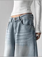 Vintage Light Wash Fleece - Lined Wide - Leg Jeans - COPPING THREADS - CT Select