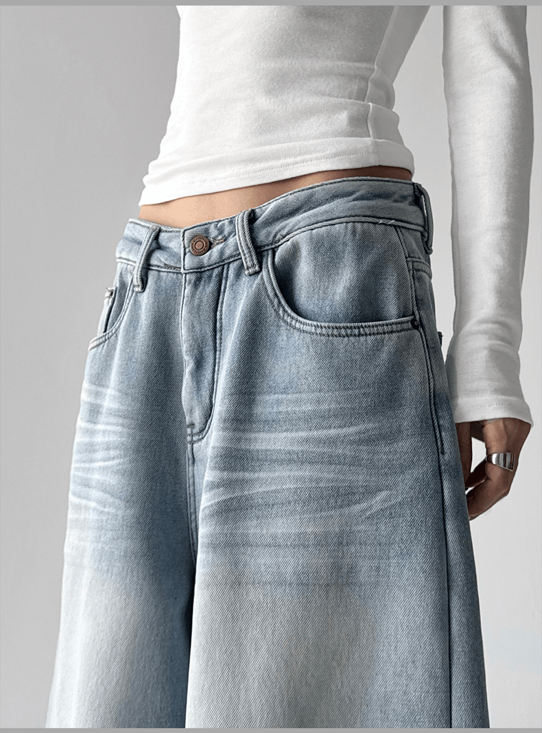 Vintage Light Wash Fleece - Lined Wide - Leg Jeans - COPPING THREADS - CT Select