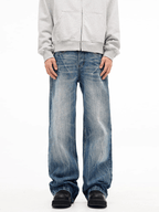 Vintage Lightning Wash Distressed Jeans - COPPING THREADS - CT Basics