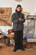 Vintage Mandarin Collar V - Neck Knit Sweater - COPPING THREADS - MAKE NOISE