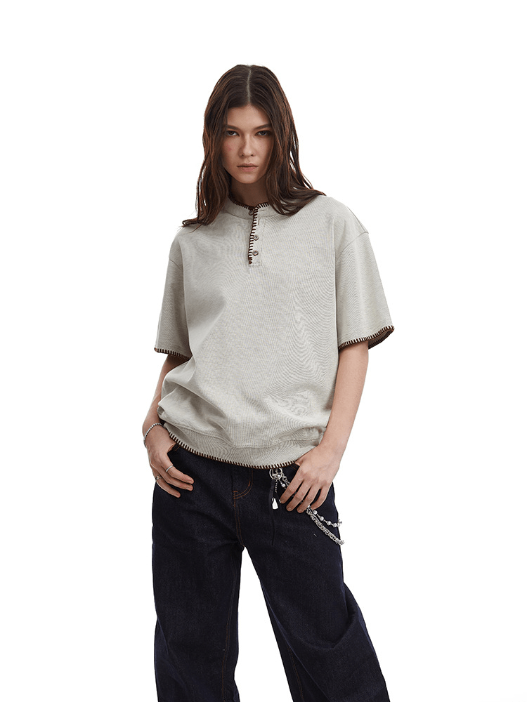 Vintage Old Money Knit Henley Shirt - COPPING THREADS - CT Select