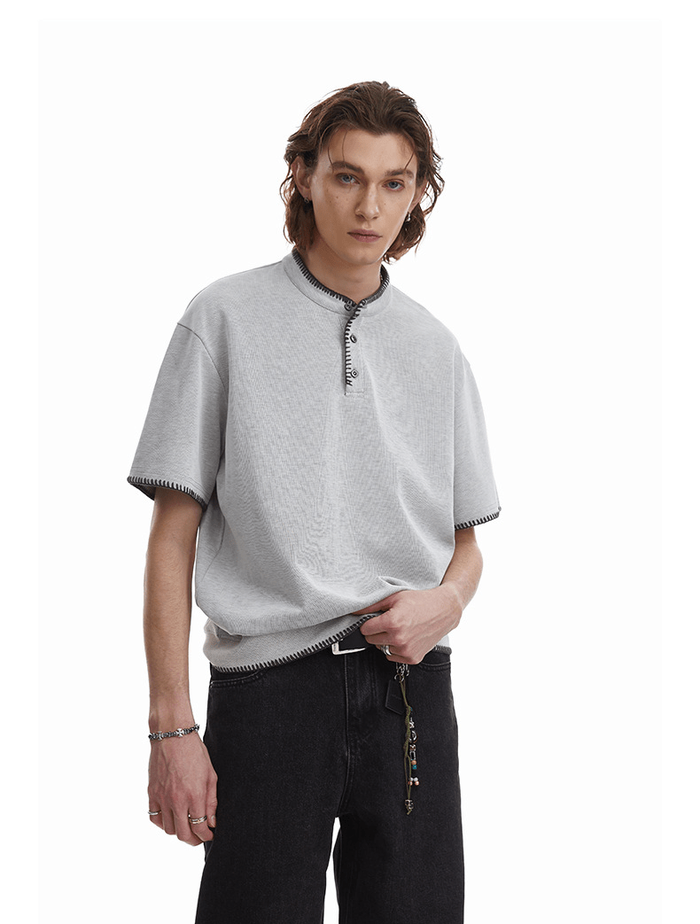 Vintage Old Money Knit Henley Shirt - COPPING THREADS - CT Select