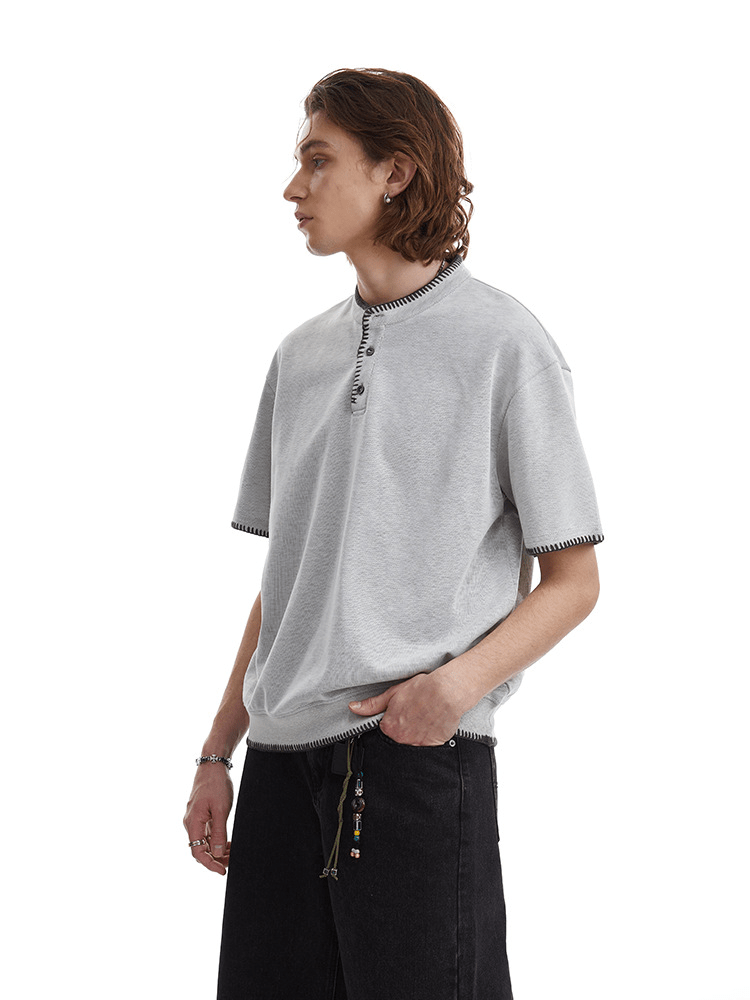 Vintage Old Money Knit Henley Shirt - COPPING THREADS - CT Select