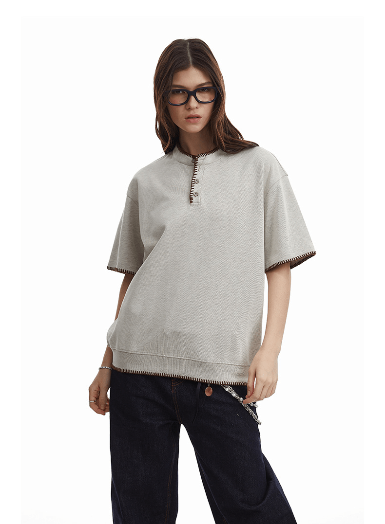 Vintage Old Money Knit Henley Shirt - COPPING THREADS - CT Select