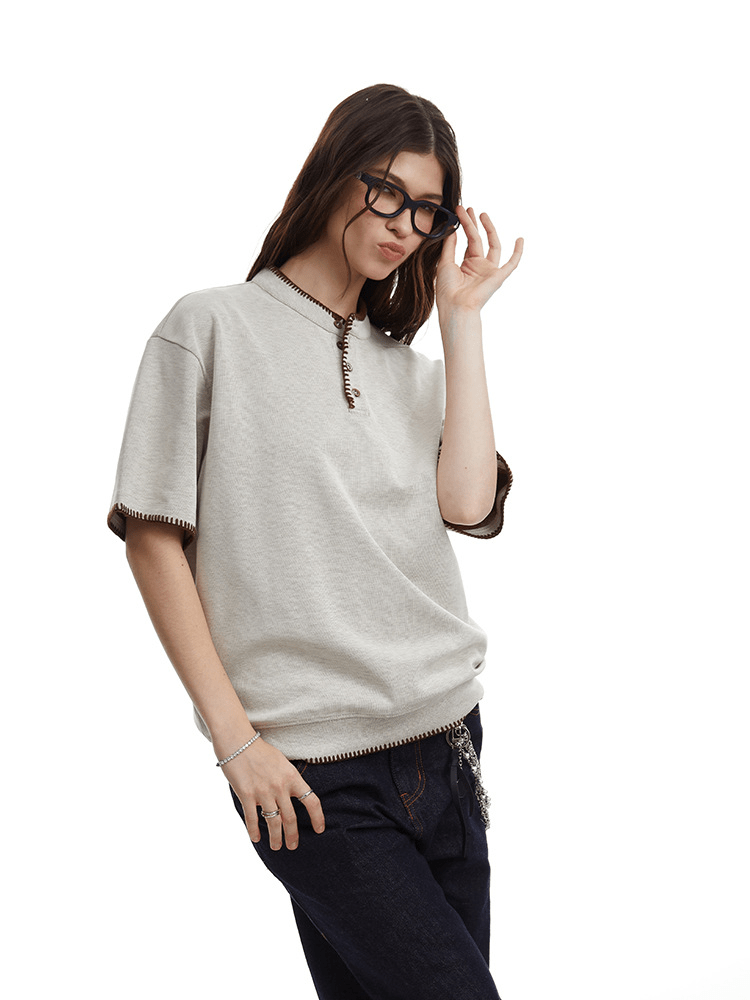 Vintage Old Money Knit Henley Shirt - COPPING THREADS - CT Select