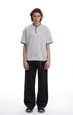 Vintage Old Money Knit Henley Shirt - COPPING THREADS - CT Select